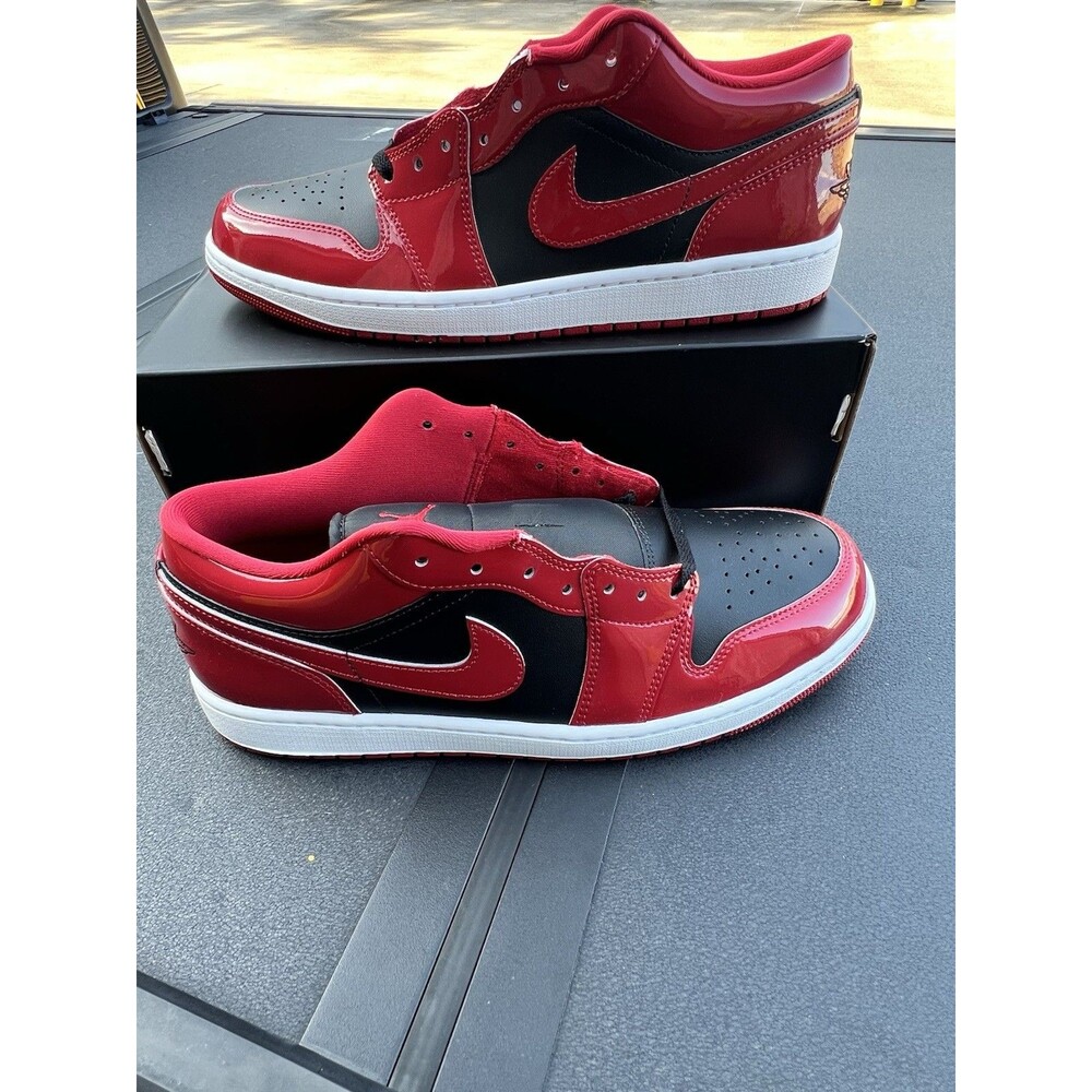 Nike Air Jordan 1 Low SE Red Black Patent HV4089 006 Mens Sz 12 Basketball Shoe